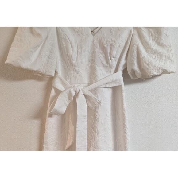 LILLY PULITZER "Kirrabelle" V-Neck Puff Sleeve Skirted Romper Dress Side Slits 4 - Picture 6 of 16